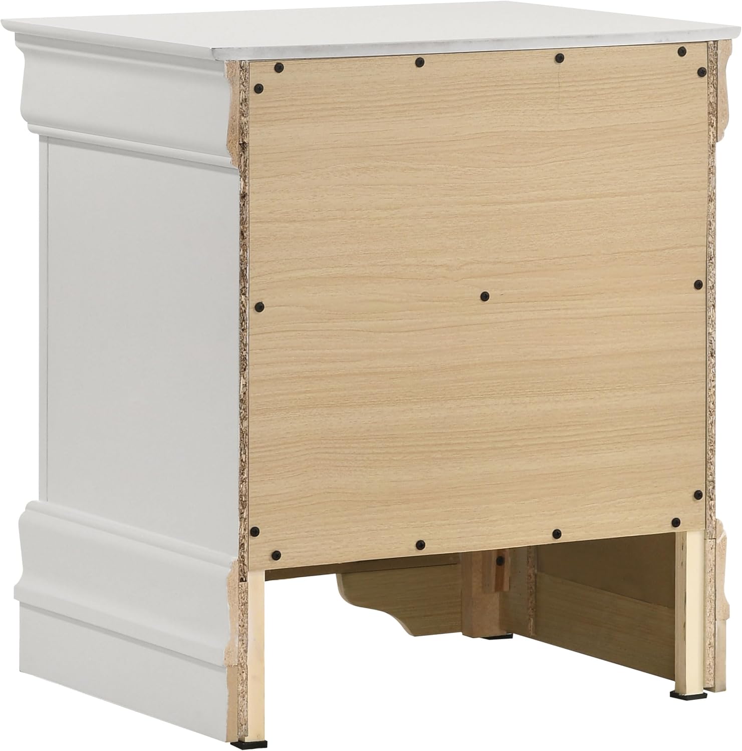 Coaster Home Furnishings Louis Philippe Traditional 4-Piece Bedroom Set Queen Size Sleigh Bed Frame 47-inch Headboard White 202441Q-S4