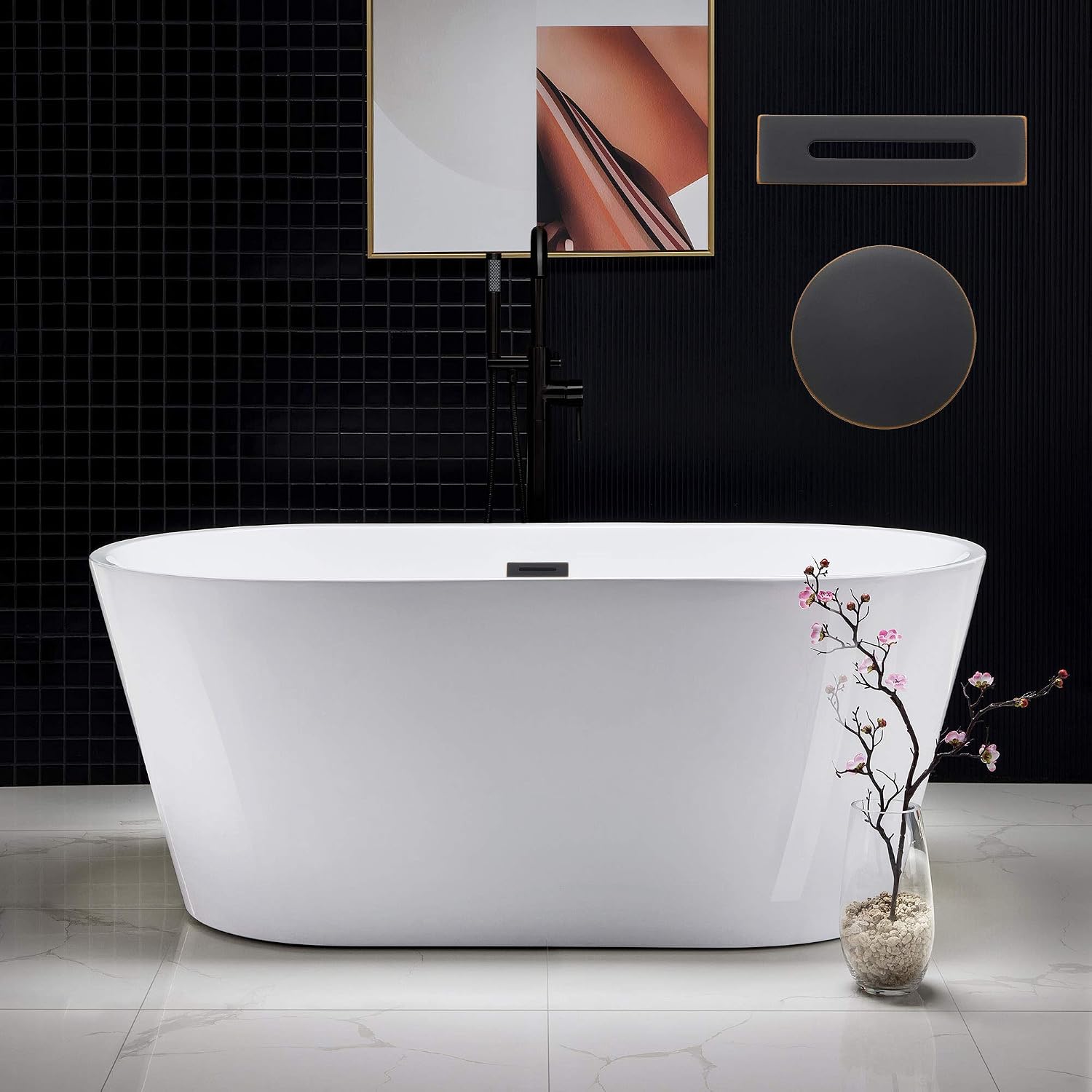 WOODBRIDGE BTA1514-ORB-Drain &O Bathtub, Oil-Rubbed Bronze