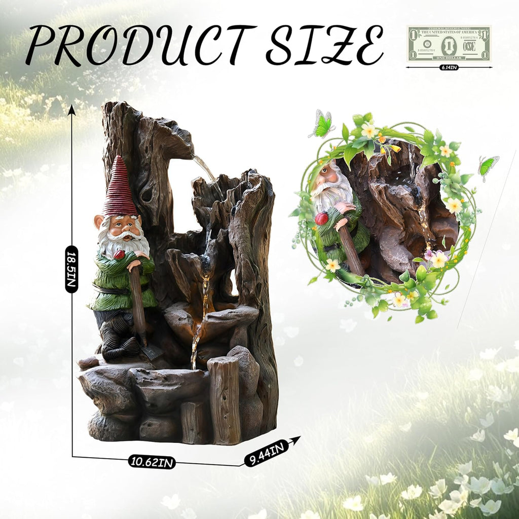 Top Outdoor Water Fountain Outside, Garden Water Fountain Decor for Gardens, Landscaping, Patios, Lawns (D)