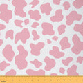 Cow Print Fabric By The Yard Cowhide Upholstery Fabric for Quilting Sewing Clothing Milk Cow Farmhouse Animal Decorative Fabric Upholstery and Home Accents, DIY Craft Patchwork, 10 Yards, Pink