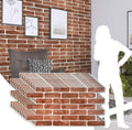 Dundee Deco PG7064-10 Vintage Brown Faux Brick PVC 3D Wall Panel, 3.3 ft X 1.6 ft (103 cm X 50cm), Interior Design Wall Paneling Decor, 5.28 sq. ft. (0.51sq. m) Each, Pack of 10