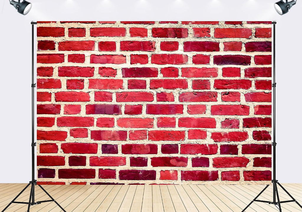 Trykid 20x10ft Red Brick Wall Backdrop Weathered Textured Masonry Urban Photography Background Home Decor Rustic Theme Party Decoration Photo Booth Prop Fabric