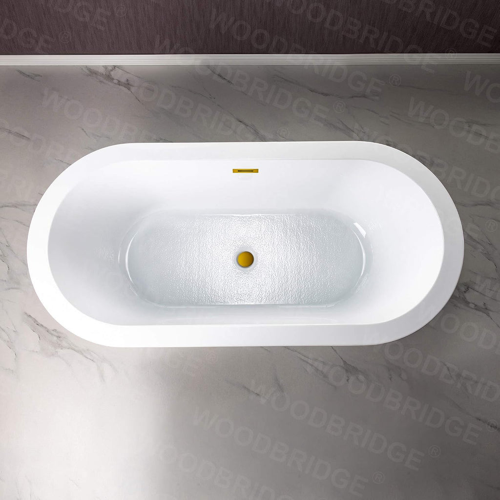 WOODBRIDGE B0002-BG-Drain&O Bathtub, Brushed Gold