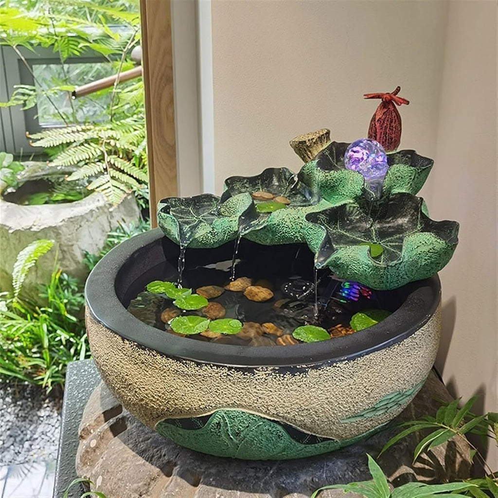 GLigeT Tabletop Fountain Creative Running Water Fountain Landscape Attracting Wealth Ornaments Living Room Office Desktop Circulation Water Feature Decoration Water Fountain Decor