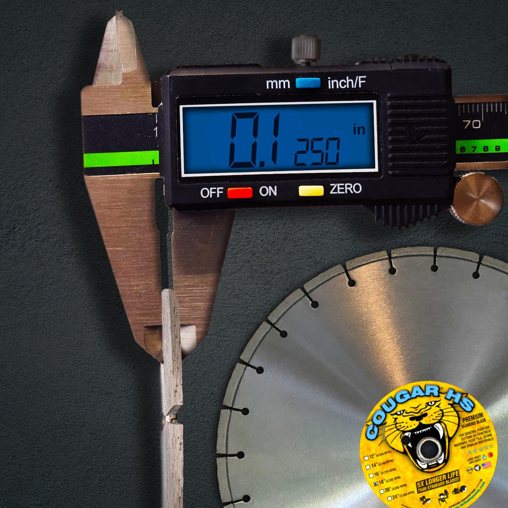 Cougar HS 18 Inch Diamond Concrete Saw Blade, Premium General Purpose Segmented Blade, Dry/Wet Cutting Concrete, Masonry, Brick, & Block 1' Arbor
