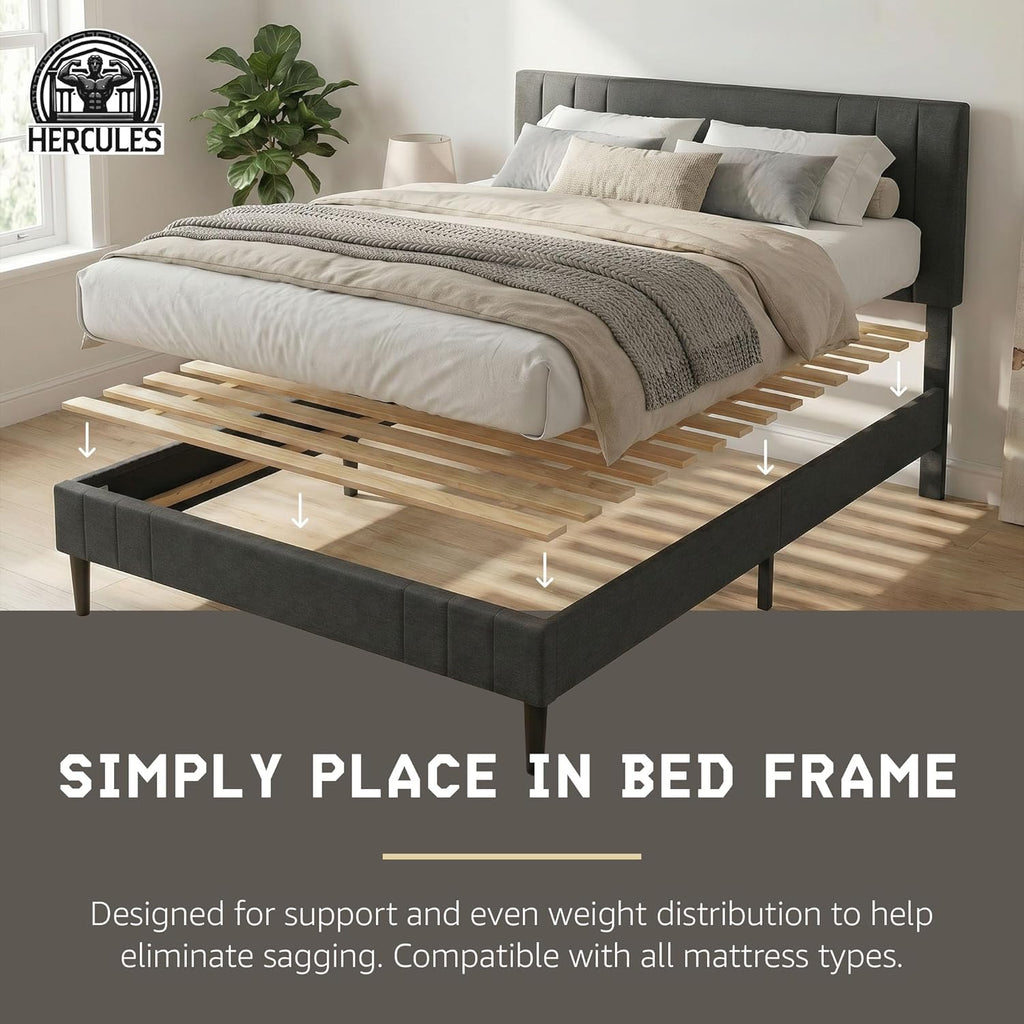 Hercules Xtreme Bed Frame Support Slats, Heavy-Duty Solid Pine Wood Bunkie Board Under Bed-Support, Wooden Support Board for Sagging, King Size