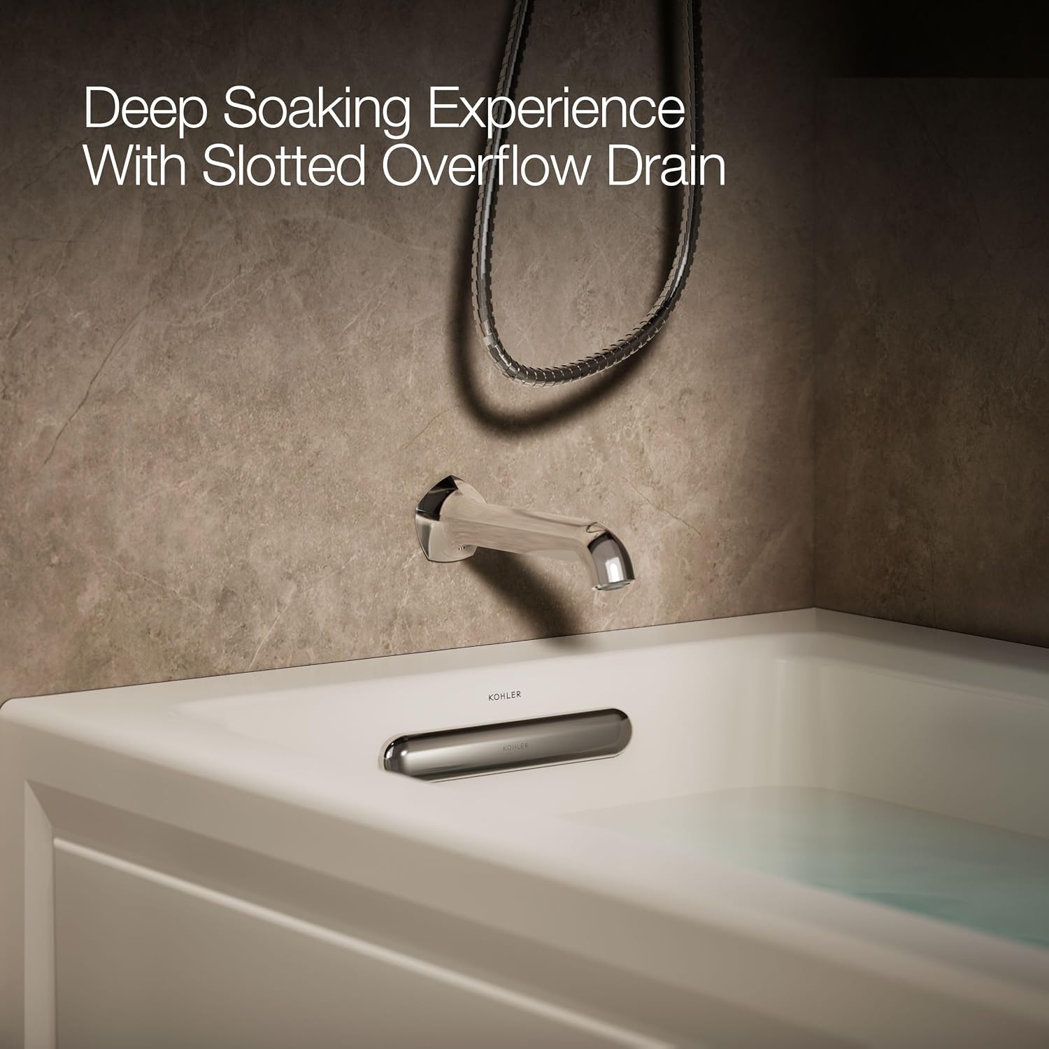 KOHLER K-1947-LA-96 Archer 60' x 30' Alcove Whirlpool with Integral Apron, Tile Flange and Left-Hand Drain, Biscuit