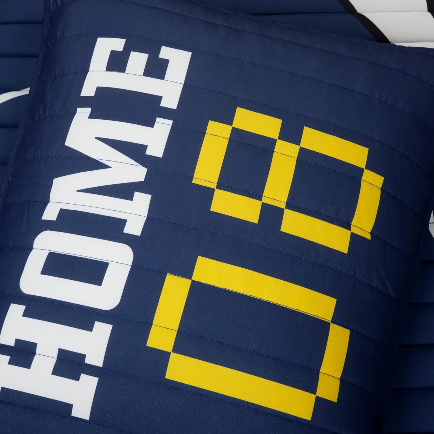 Lush Decor Soccer Game Reversible Quilt Quen Size 4 Piece Set Full/Queen Navy & Gray - Toddler Bedding Set Full Quilt - Sports Decor - Soccer Bedding