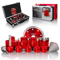 Tile Hole Saw Kit, Tolvaxo 13Pcs Brazing Diamond Hole Saw Kit for Porcelain Tile, Granite, Marble, Ceramic and More Drilling
