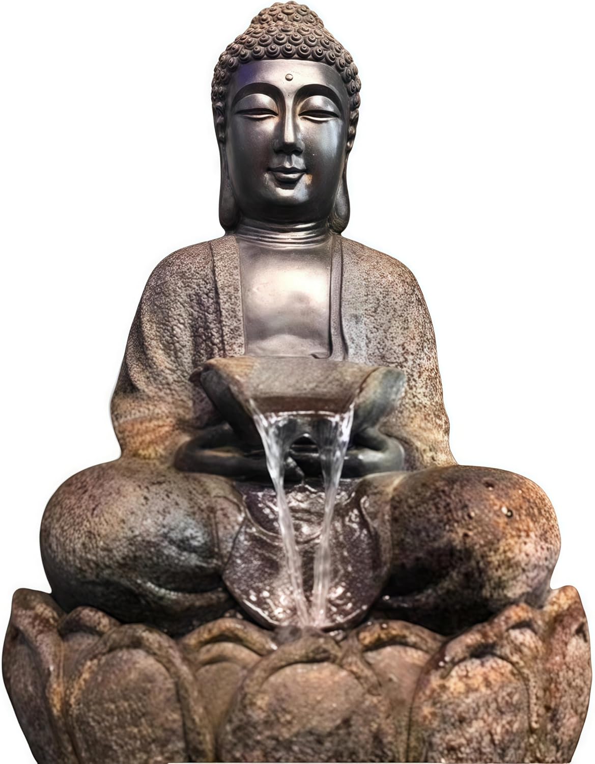 Outdoor Water Fountain, Buddha Water Outside, Garden Fountain, Statue Indoor/Outdoor for Home, Buddha Decor & Gifts, Buddah, Buda, Budda, Buddhas, Feng Shui (Miniature)