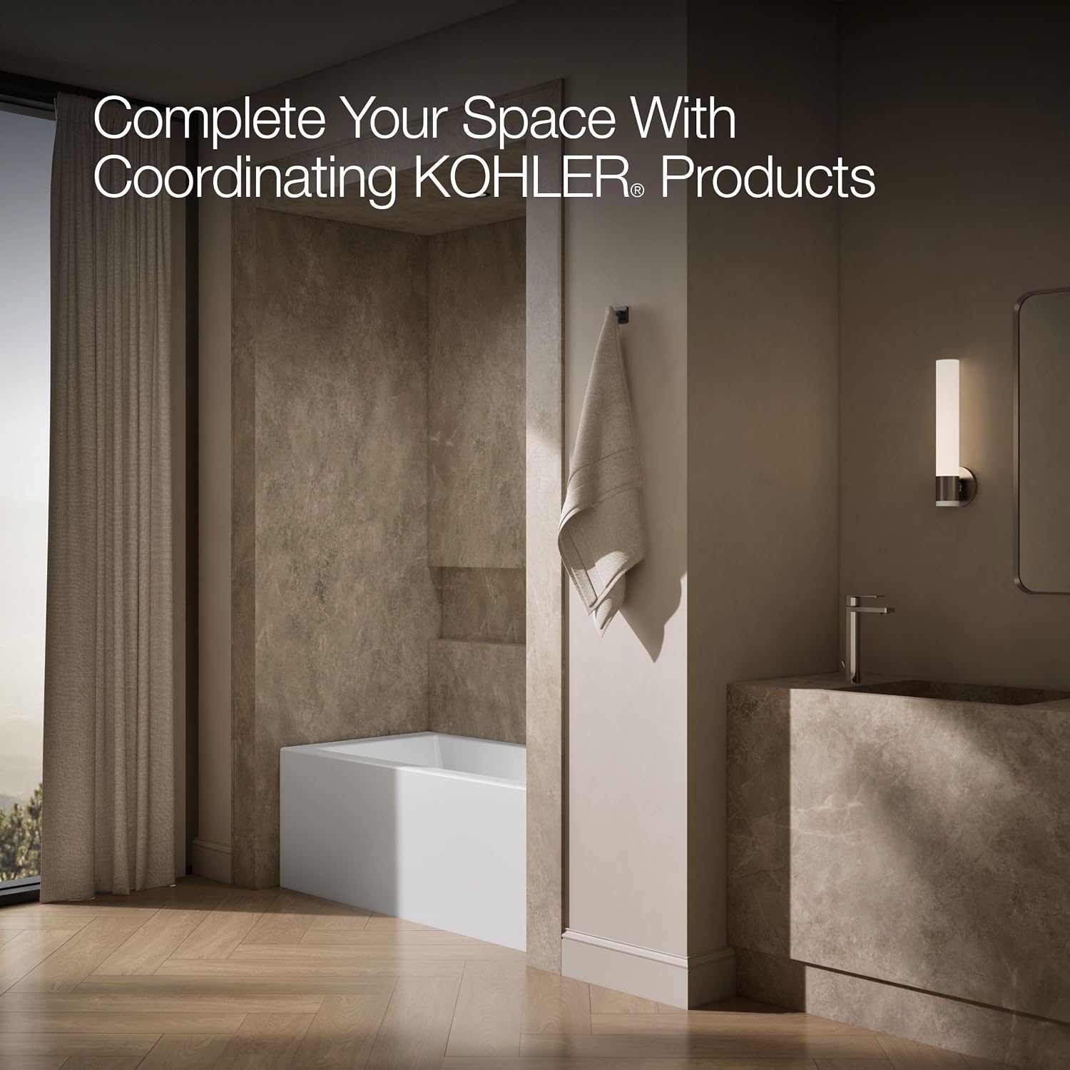 Kohler 1956-RA-0 Underscore® 60' x 30' alcove bath right drain, White