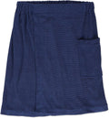DII Men's Terry Shower Wrap Collection Adjustable with Velcro and Pocket, 54x20, Nautical Blue (Pack of 12)