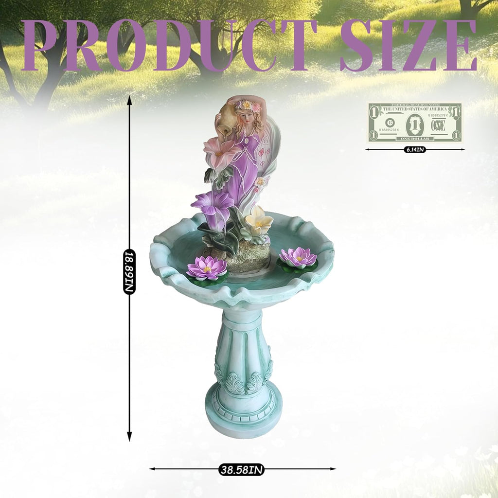 Top Outdoor Water Fountain Outside, Garden Water Fountain Decor for Gardens, Landscaping, Patios, Lawns (Colorful)