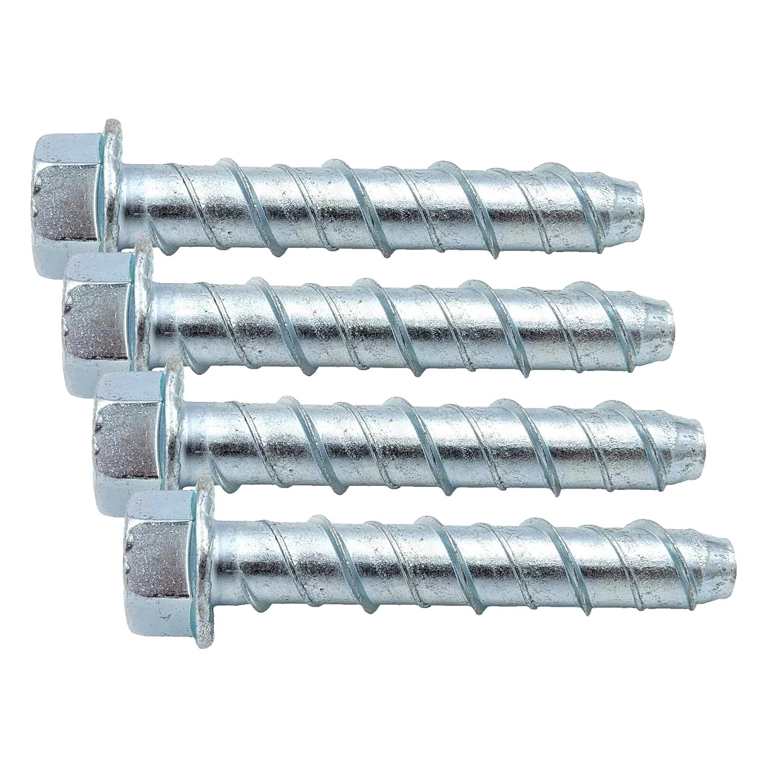 CONFAST LDC123 1/2' x 3' Zinc Plated Large Diameter Concrete Screw for Anchoring to Masonry, Brick or Block (25 per Box) (Pack of 4)