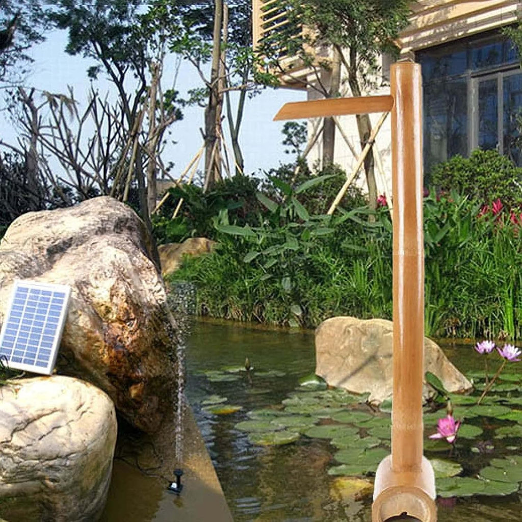 Bamboo Fountain Kit with Pump Bamboo Fountain Decor Garden Fountain Outdoor Garden Water Feature, Height 50 cm Garden Fountain for Outside Bamboo Fountain
