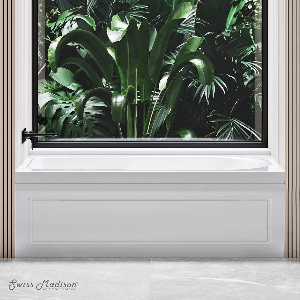 Concorde 60' x 30' Left-Hand Drain Alcove Bathtub with Apron and Armrest