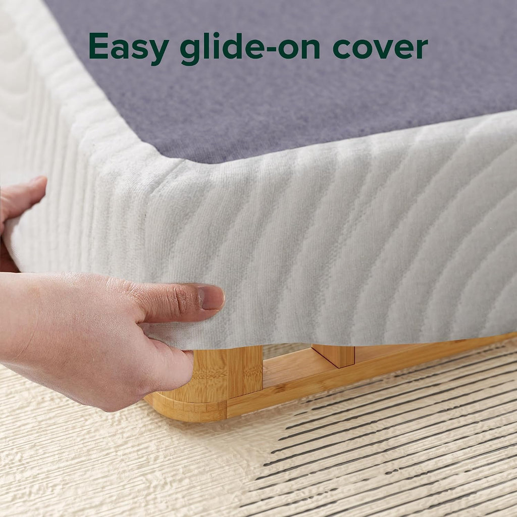 Zinus Edgar 4 Inch Bamboo Box Spring, Mattress Foundation, Sturdy Bamboo Structure, Low Profile, Easy Assembly, Full