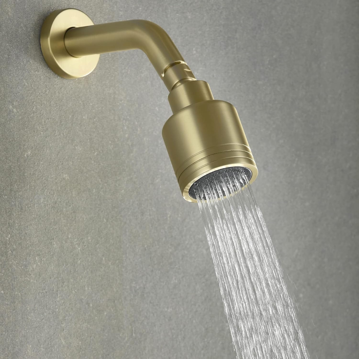 Wall Mounted Shower Faucet Set, Shower Fixtures Shower Mixer, Single Function Shower Trim Kit Pressure Balancing Shower System with Single Spray Detachable Clean Shower Head,Brushed Gold