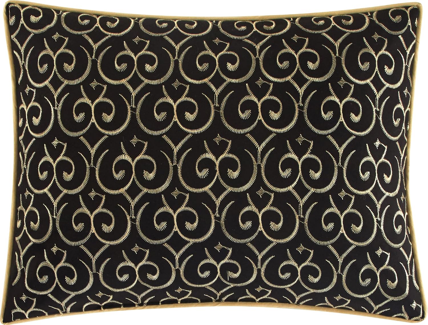 Stratford Park Black/Gold Comforter Set Queen Size, 7 Piece, Bedding Comforters & Sets, Pillow Shams Bedskirt, Jacquard Bedding Set, All Season