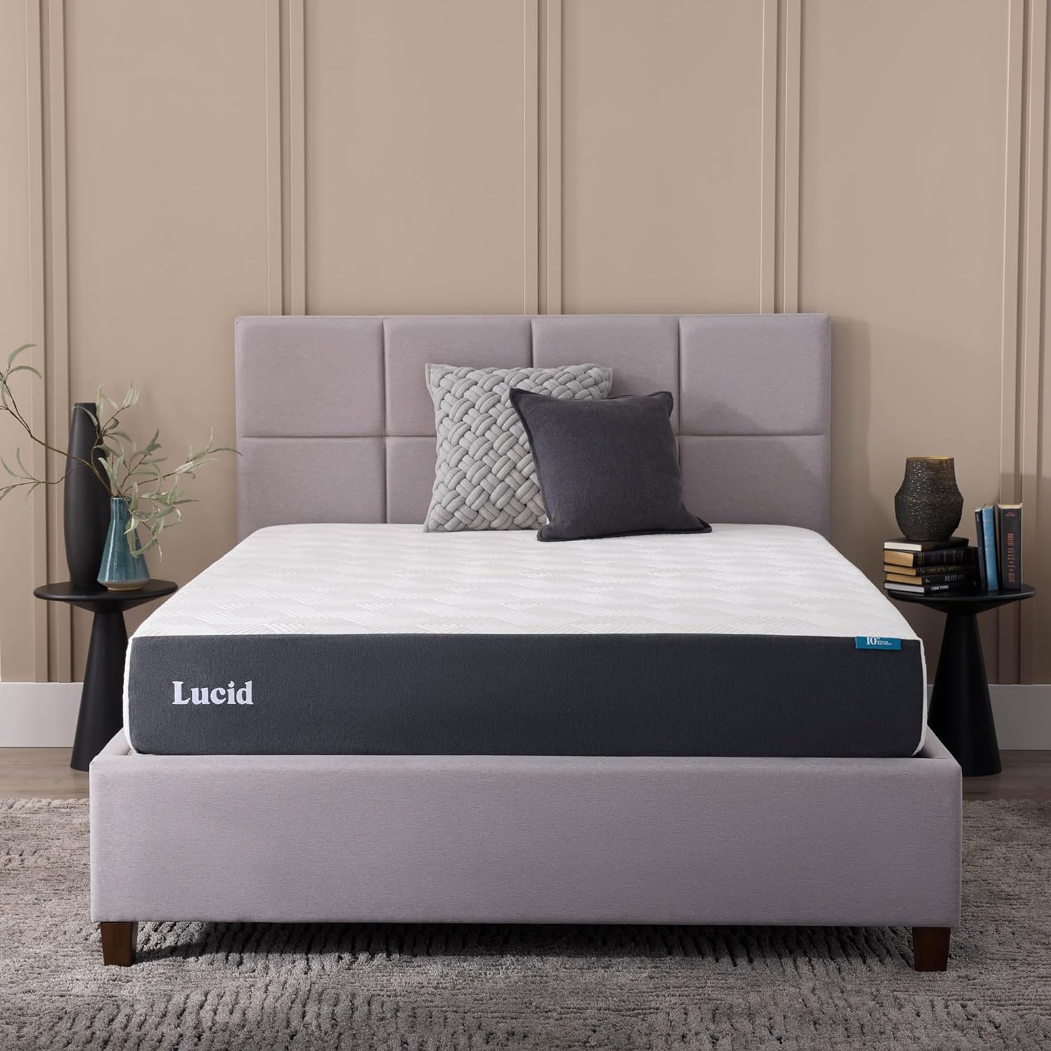 Lucid 10 Inch Memory Foam Mattress - Medium Feel - Infused with Refreshing Bamboo Charcoal and Cooling Gel - Bed in a Box - Temperature Regulating - Pressure Relief - Breathable - Full XL Size