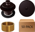 Westbrass D941K-50-12 1-3/8' Fine Thread Twist & Close Bathtub Drain Trim with One-Hole Overlfow Faceplate and Universal Adaptor, Oil Rubbed Bronze (50-Pack)