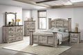 Generic Rustic Gray Poster Queen Size 6pc Panel Bed Set Storage Wooden Master Bedroom Furniture, Grey