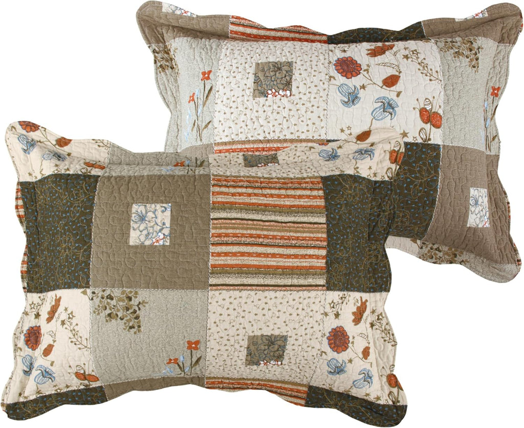 Greenland Home Sedona 100% Cotton Quilt Set, King (5 Piece), Gray