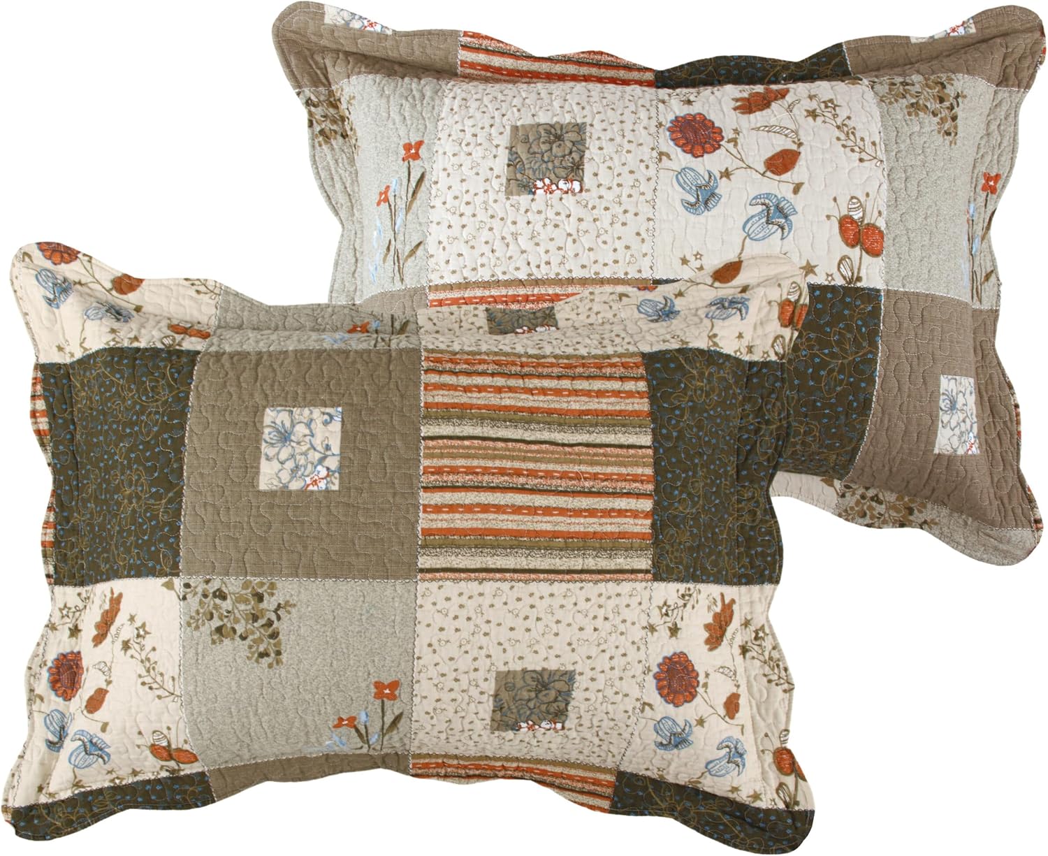 Greenland Home Sedona 100% Cotton Quilt Set, King (5 Piece), Gray