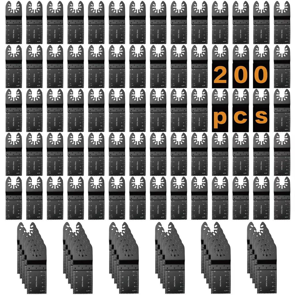 Trivd Frol 200PCS Multi Tool Blades Kits and 100PCS Curved-Edge Oscillating Tool Blades Bundles