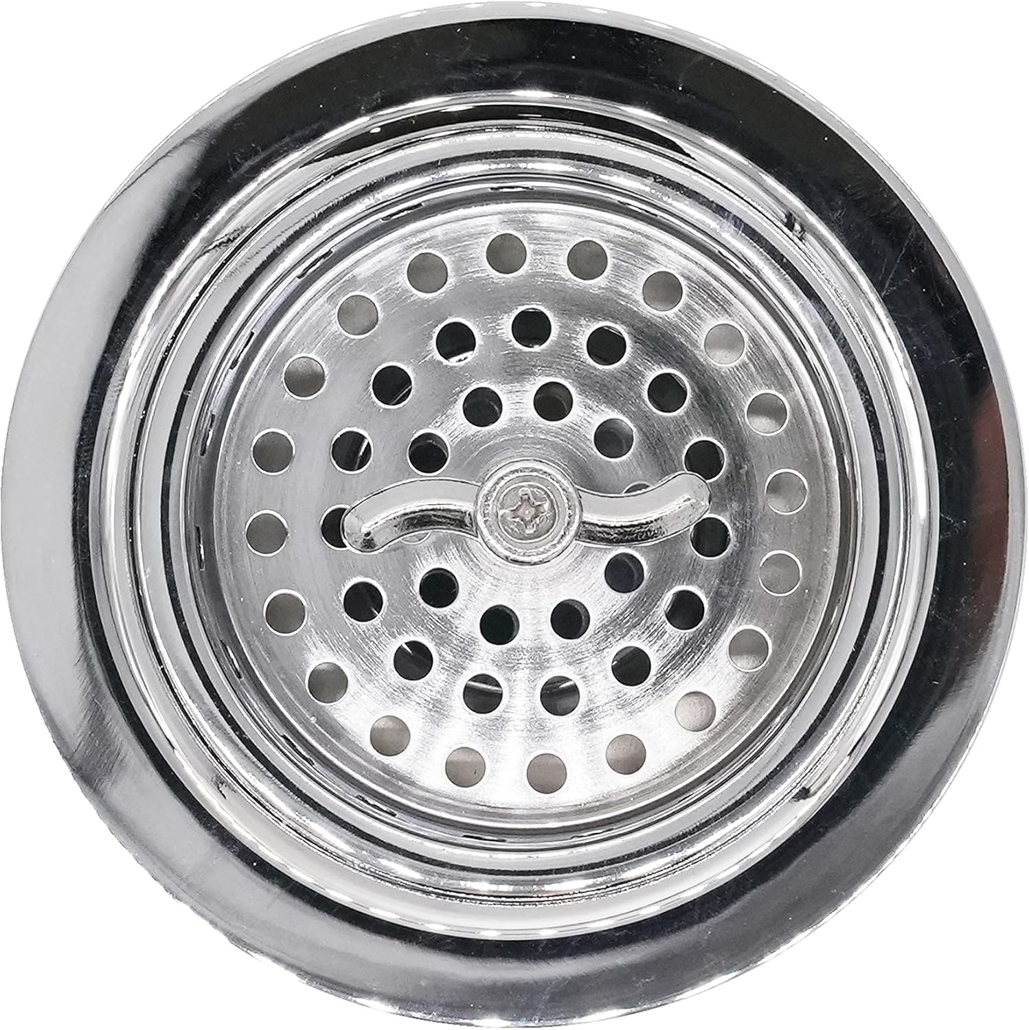 Westbrass CO2175-26 Combo Pack 3-1/2' Wing Nut Twist Style Large Kitchen Sink Basket Strainer and Waste Disposal Drain Flange with Stopper, Polished Chrome