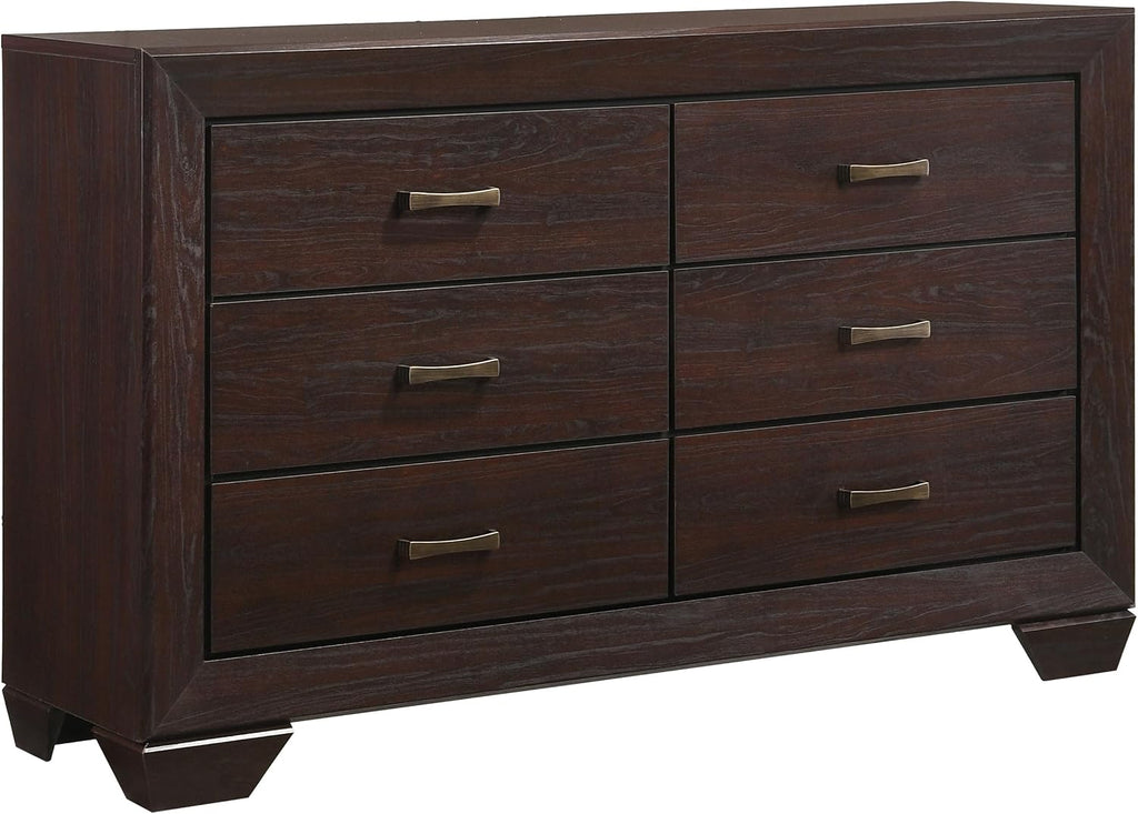 Coaster Home Furnishings Kauffman Transitional 4-Piece Bedroom Set California King Size Storage Panel Bed Frame 54-inch Headboard Dark Cocoa 204390KW-S4