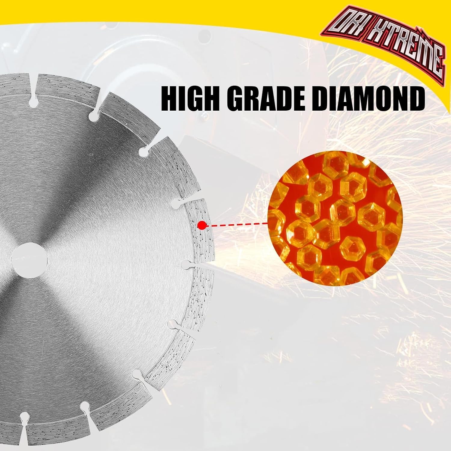 20 Inch Diamond Concrete Saw Blade, Segmented General Purpose Blade Dry/Wet Cutting Concrete, Reinforced Concrete, Green Concrete, Masonry 1' Arbor