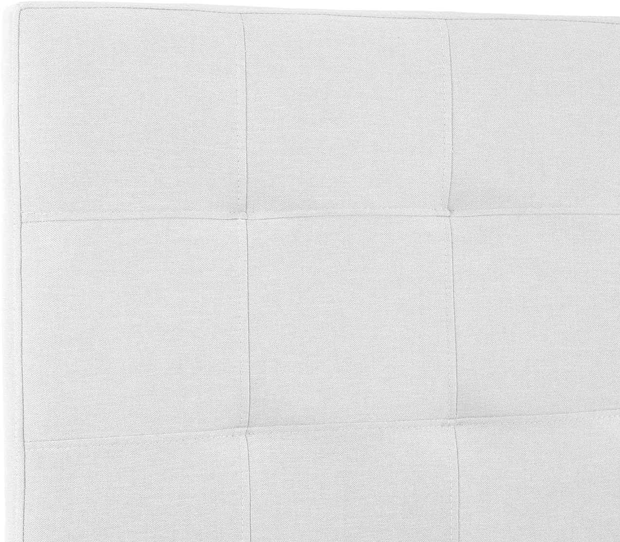 Naomi Home Jessenia Square Tufted Upholstered Headboard for Full & Queen – Fabric Padded Panel, 12 Adjustable Heights, Dual Mount for Wall or Bed Frame