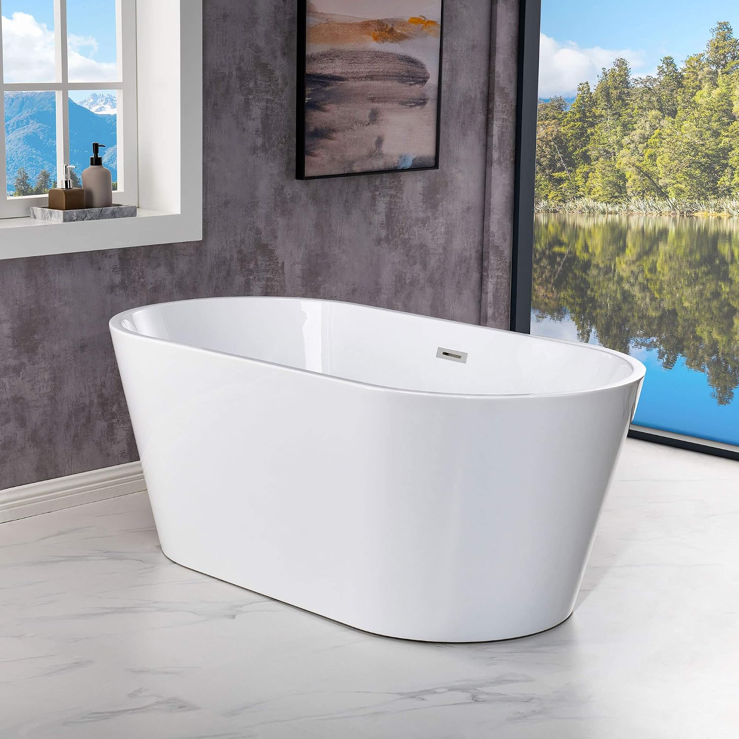 WOODBRIDGE BTA1514-B/N-Drain &O BATHTUB, BTA1514 B/N