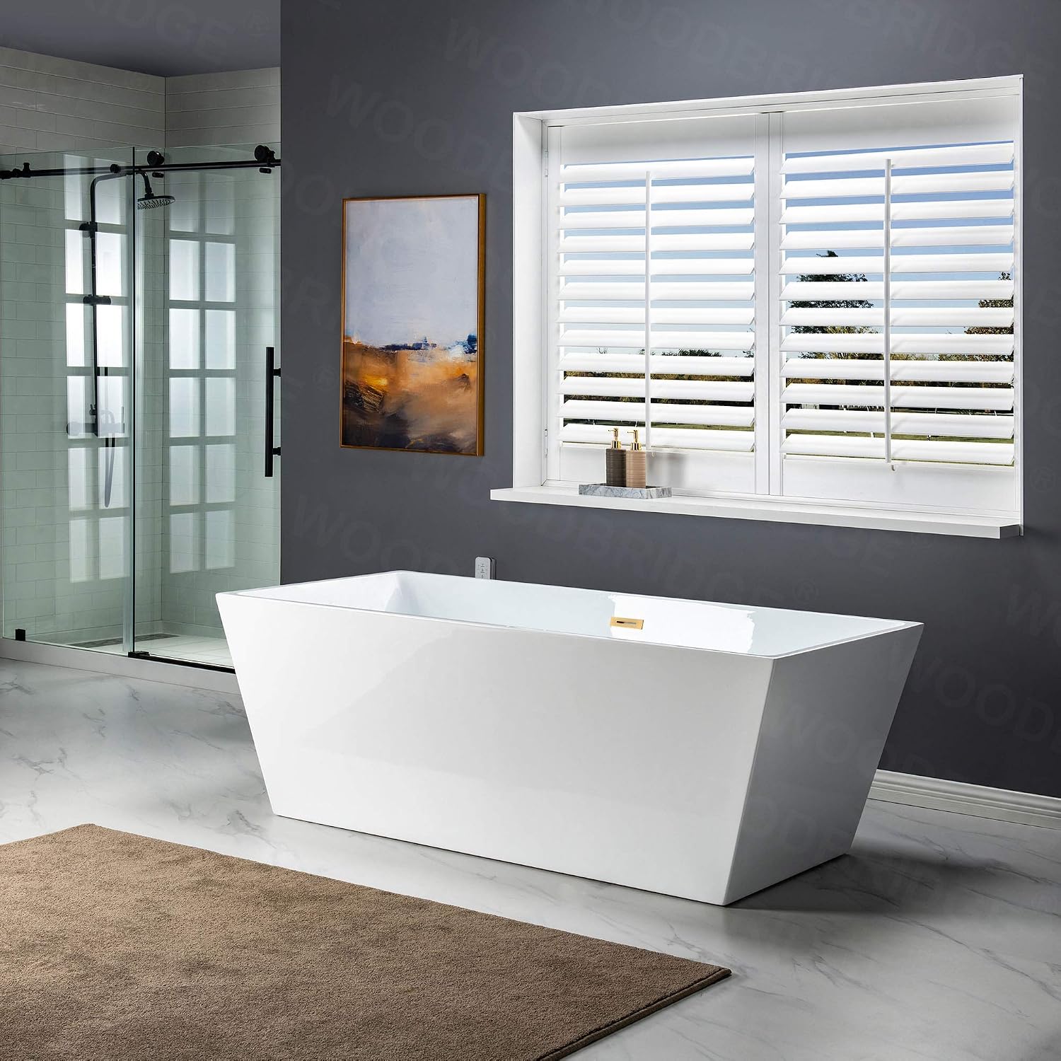 WOODBRIDGE B0003-BG-Drain &O Bathtub, White