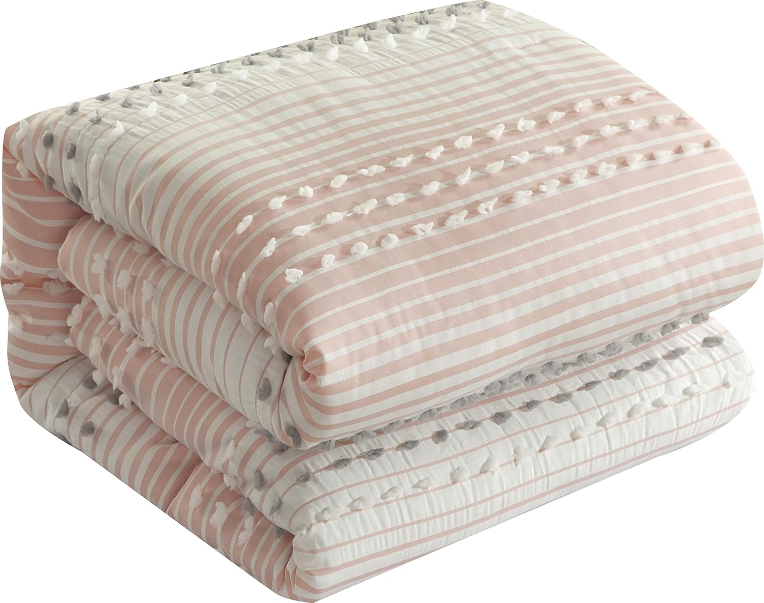 Stratford Park Pink Girls Comforter Set Califirnia King Size, Ultra Soft 7 Piece Clip Bedding Set, Matching Bedskirt, Pillows & Shams