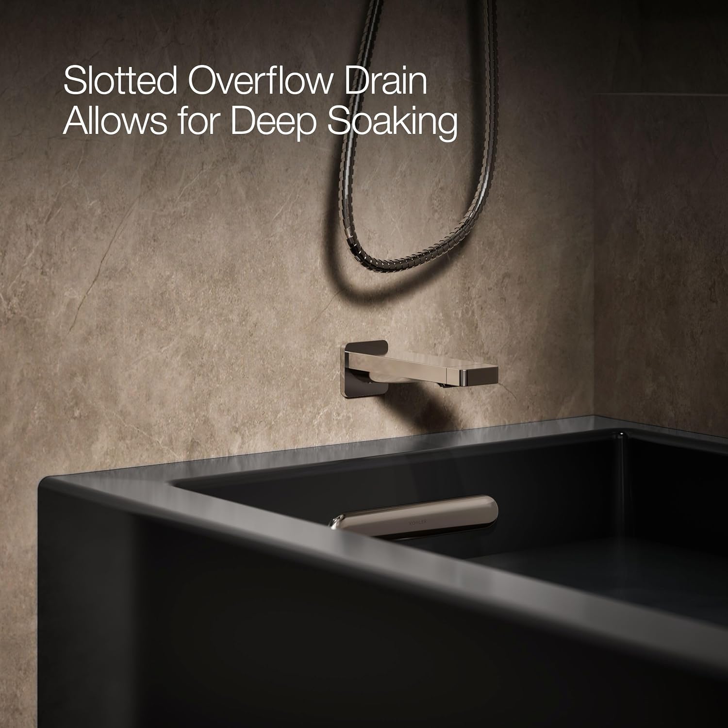 Kohler 1956-LA-7 Underscore® 60' x 30' alcove bath, left drain, Black Black