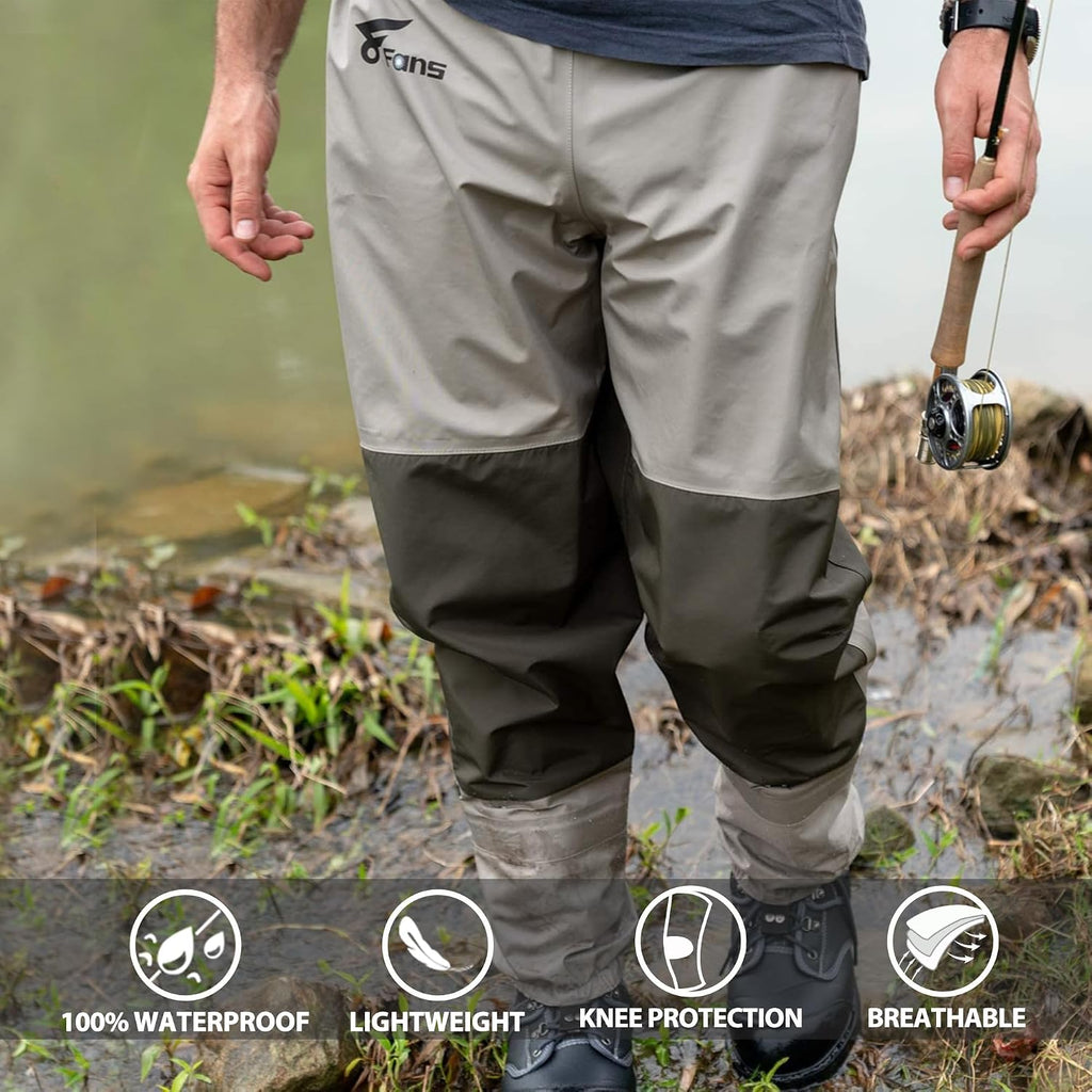 8 Fans Mens Womens Waist Waders,3-Ply Durable Breathable Waterproof Stockingfoot Insulated Wading Pants for Fishing Kayaking