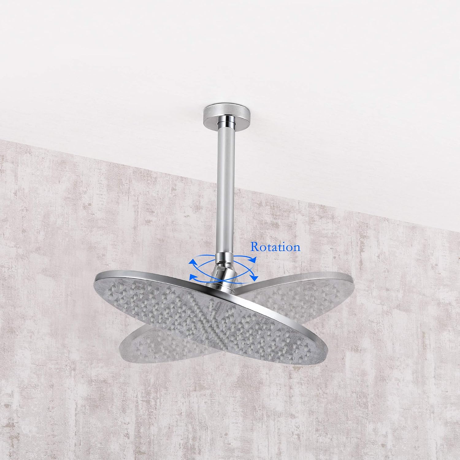 LED Shower Faucet Set Complete Two-Way Bathtub Combo withy Spray, Bathroom 12 Inch Ceiling Round Rain Shower Fixture with Handheld Kit