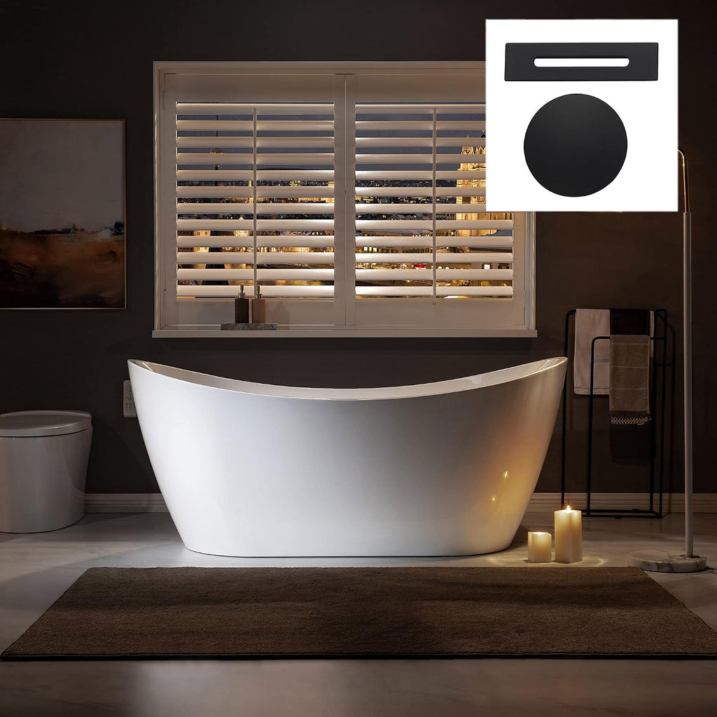 WOODBRIDGE BTA1515-MB-Drain &O Bathtub, 67 Inch, Matte Black