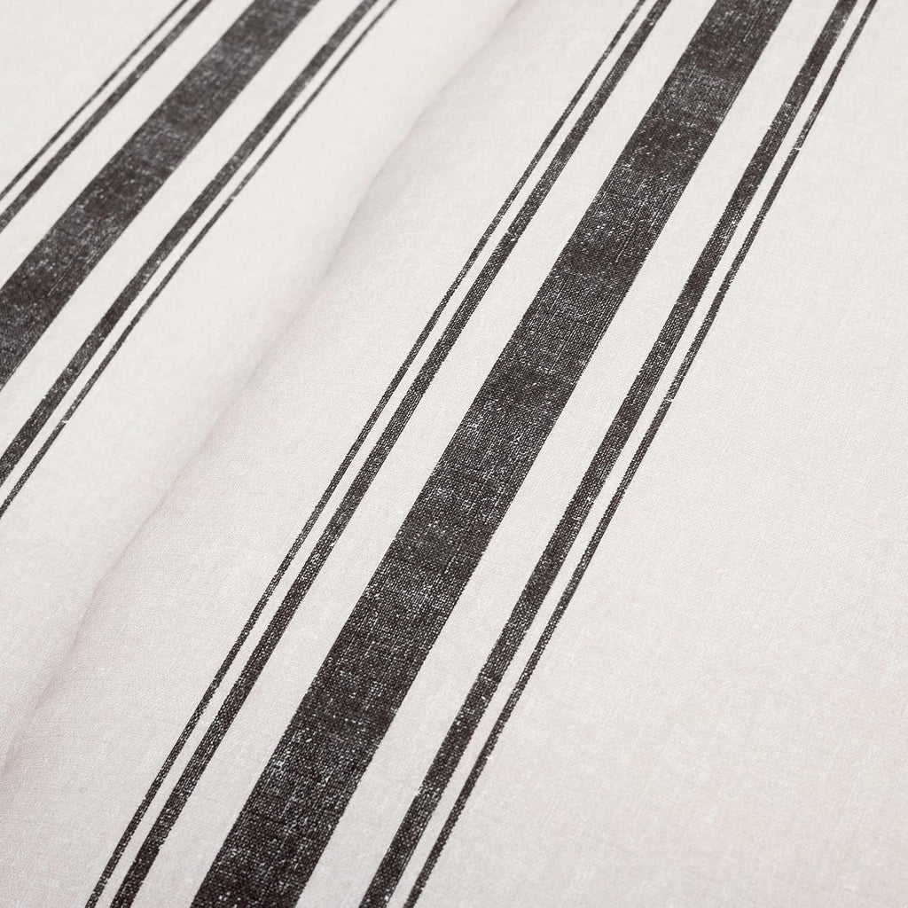 Lush Decor Farmhouse Stripe Reversible Cotton Comforter Set, 3 Piece Set, Full/ Queen, Black - Cozy Farmhouse Bedding Set - Rustic Decor - Striped Comforter - Modern Farmhouse Bedroom Decor