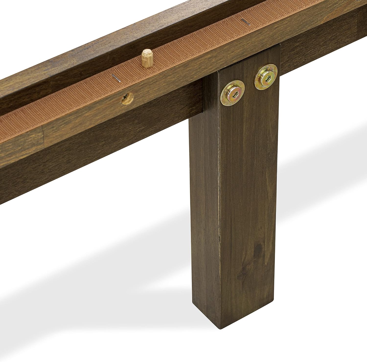 East West Furniture DNP-22-Q Queen Platform Bed Frame with 4 Solid Wood Legs and 2 Extra Center Legs - Walnut Finish