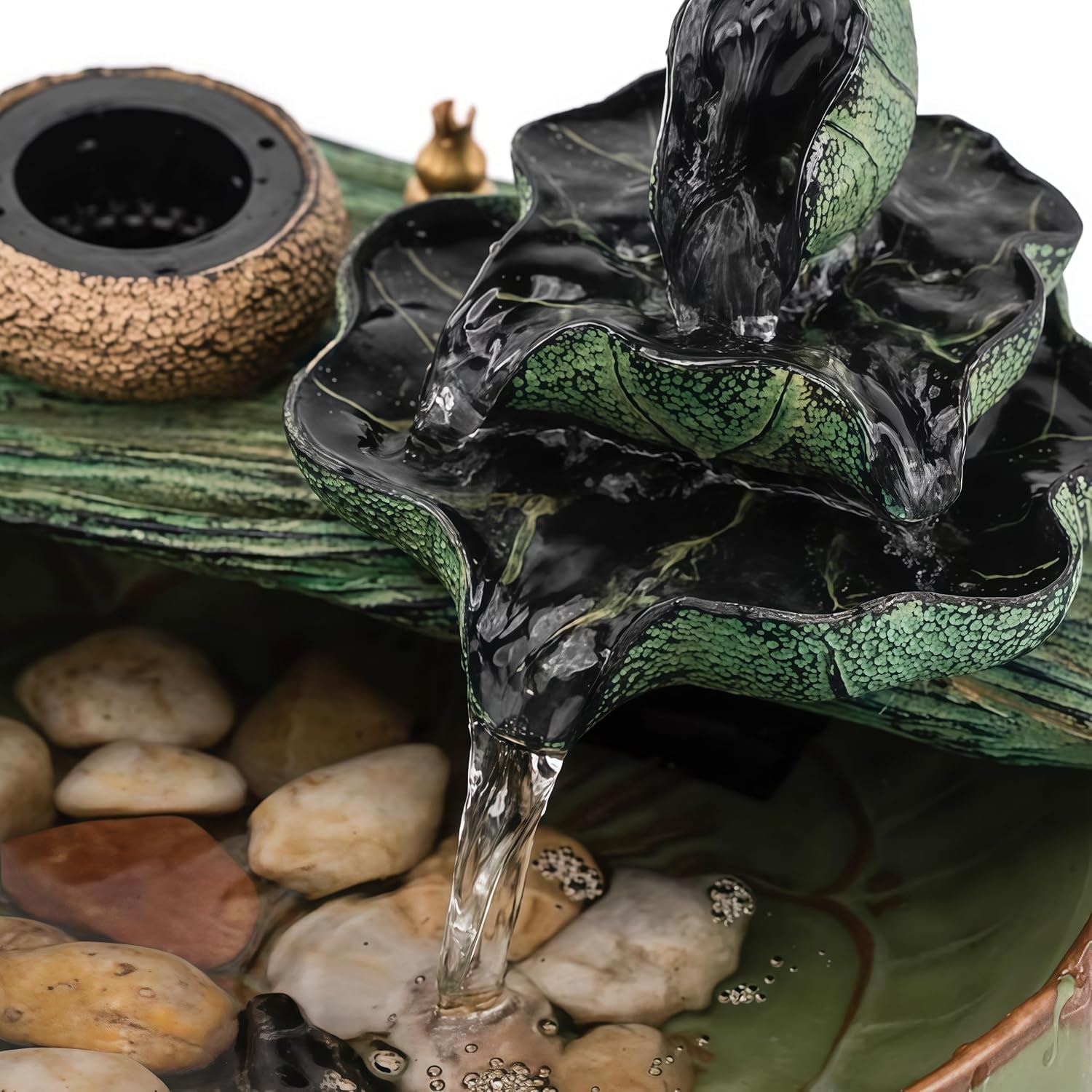 Tabletop Water Fountain Indoor - Water Fountain Decor for Meditation, Relaxation for Yoga, Study, Tea, Living Room, Office (Small Without Atomization)