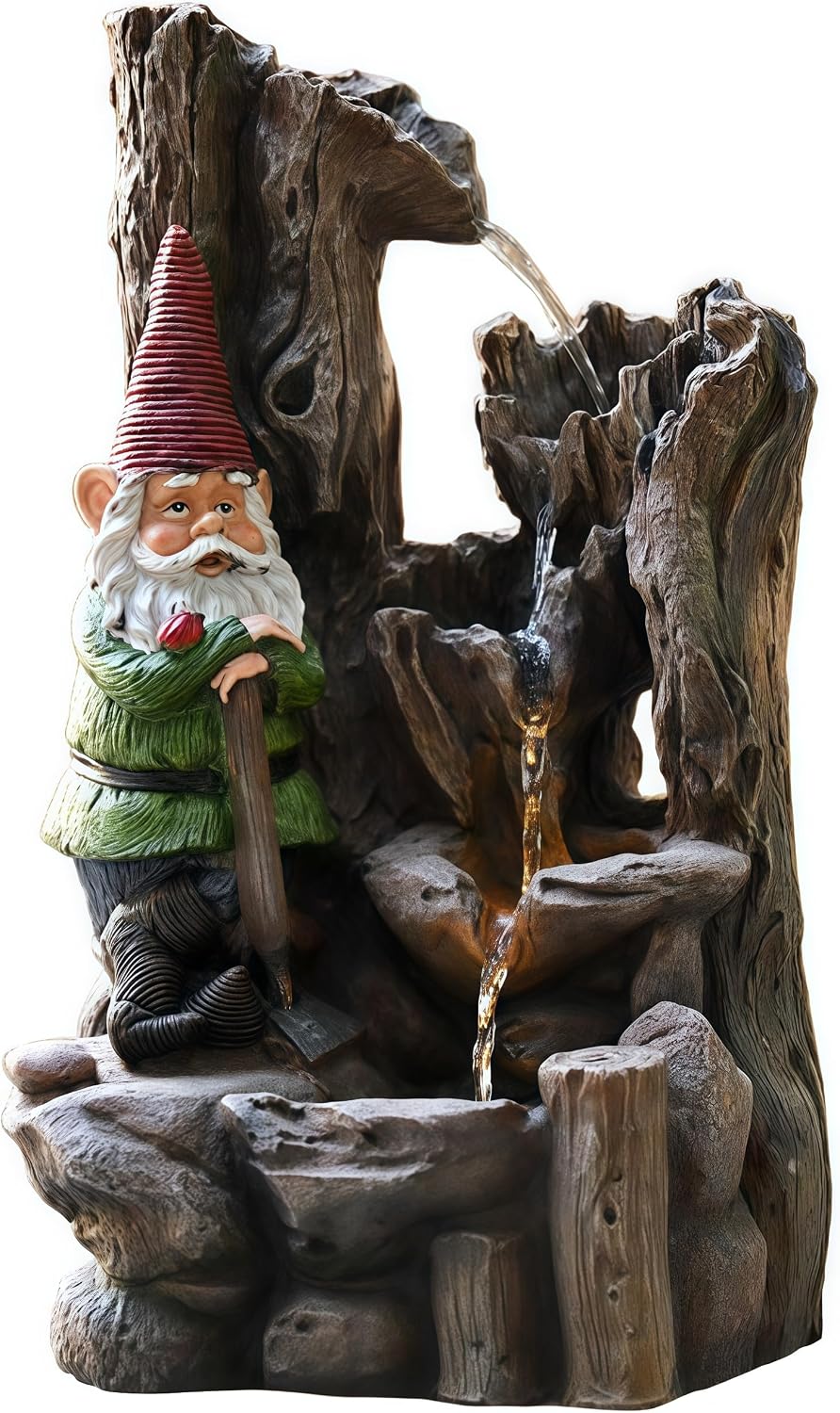 Top Outdoor Water Fountain Outside, Garden Water Fountain Decor for Gardens, Landscaping, Patios, Lawns (D)
