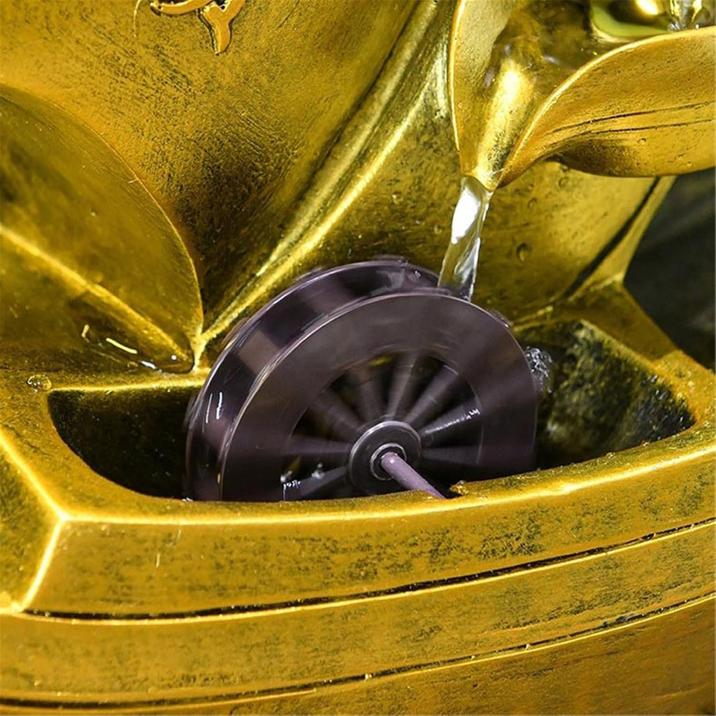 Tabletop Tabletop Fountain 4-Tiers Small Waterfall Fountains Indoor Water with LED Ring Lights Decor