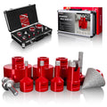 Diamond Hole Saw Kit, Tile Hole Saw Kit for Tile, Granite, Marble, Ceramic and More Drilling, 10pcs Tile Drill Bits 6/8/10/25/35/50/65mm