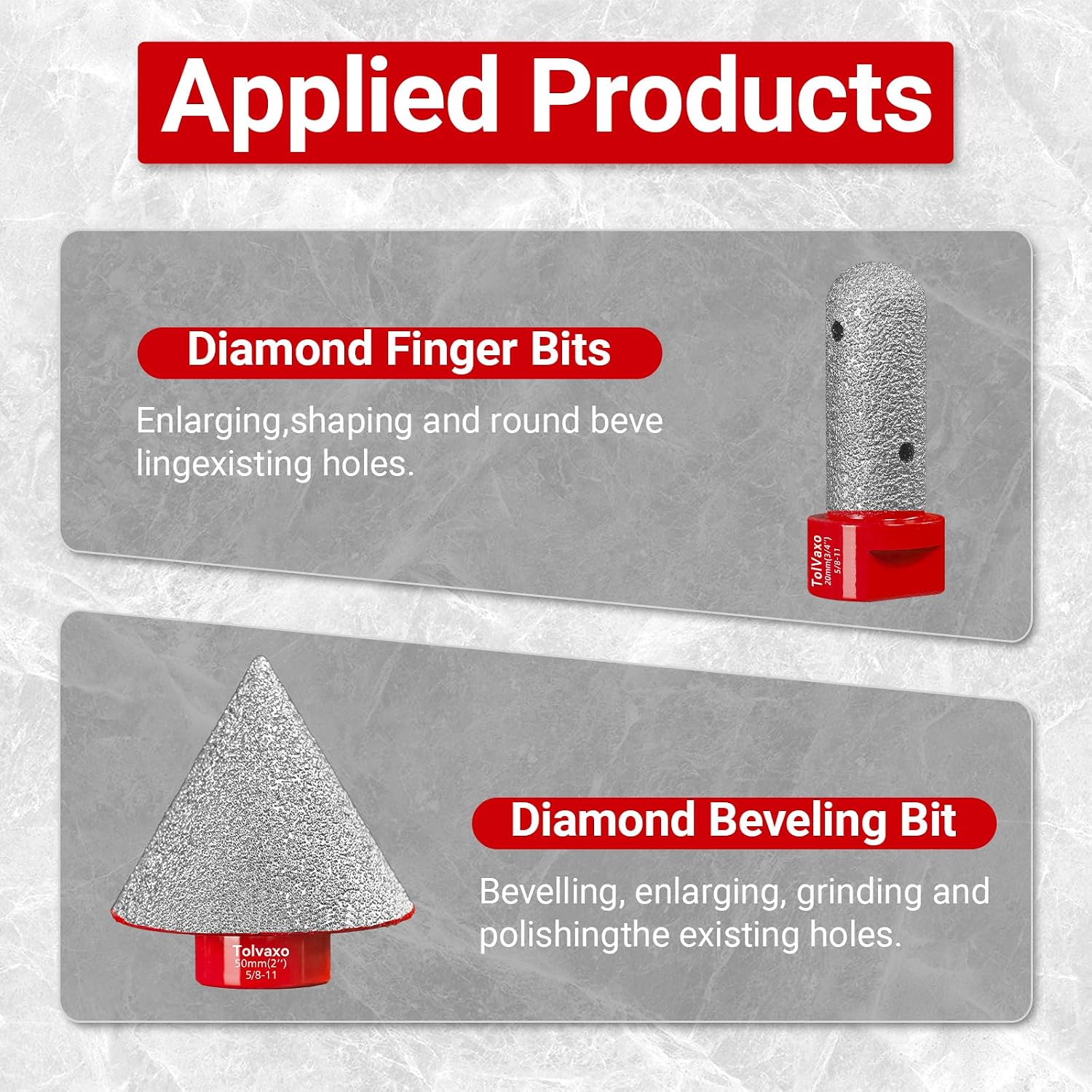 Diamond Hole Saw Kit, Tile Hole Saw Kit with 12Pcs 6/6/8/19/25/35/50/75/102mm for Porcelain Tile, Granite, Marble, Ceramic and More Drilling