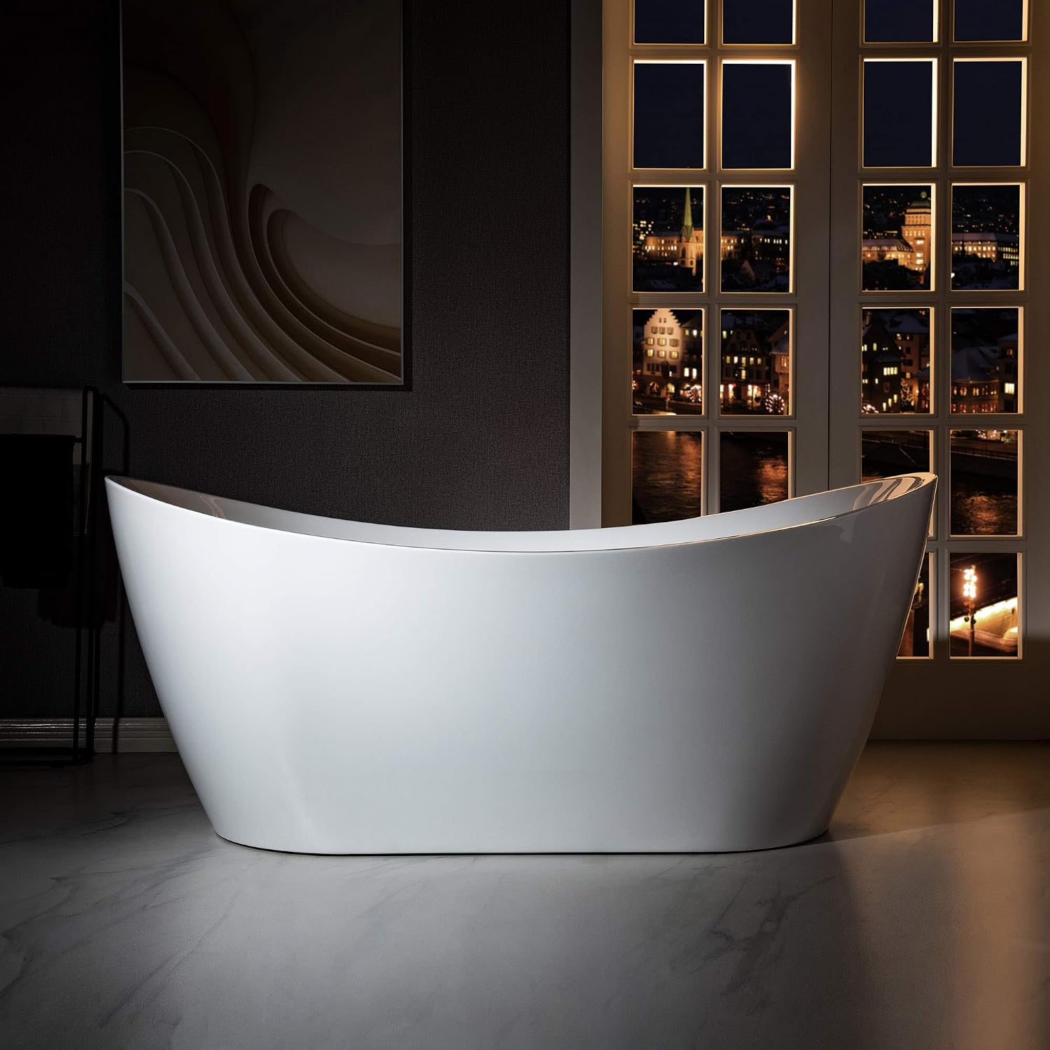 WOODBRIDGE BTA1515-MB-Drain &O Bathtub, 67 Inch, Matte Black