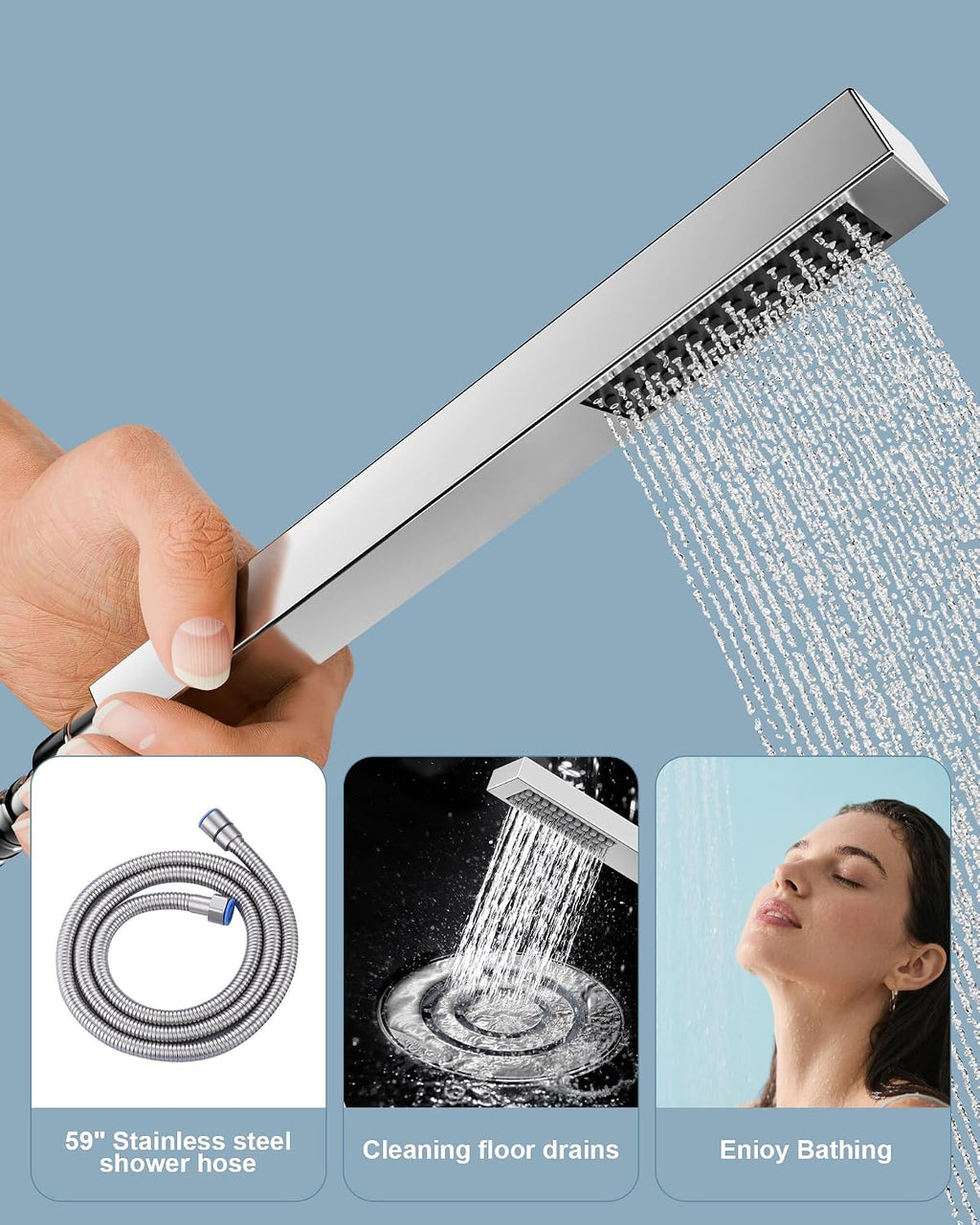 Free Standing Tub Faucet Brushed Nickel,Freestanding Bathtub Faucet For Luxury Bathtub,High Flow Tub Filler,Swivel Spout Brass Construction with Handheld Shower