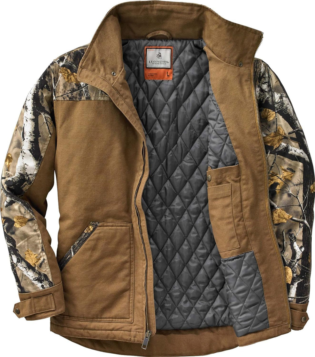 Legendary Whitetails Mens Winter Coat Quilted Canvas Water Repellent Insulated Workwear Jacket